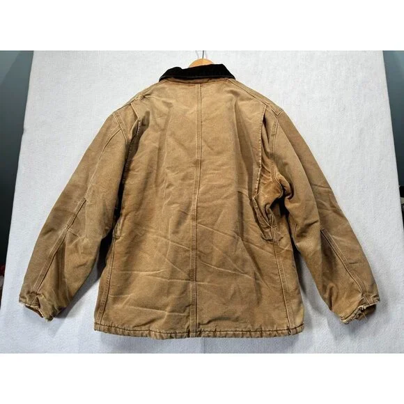 Carhartt Sandstone Duck Arctic Traditional Coat Tan Canvas Work C26 211 Men's L - Picture 2 of 13